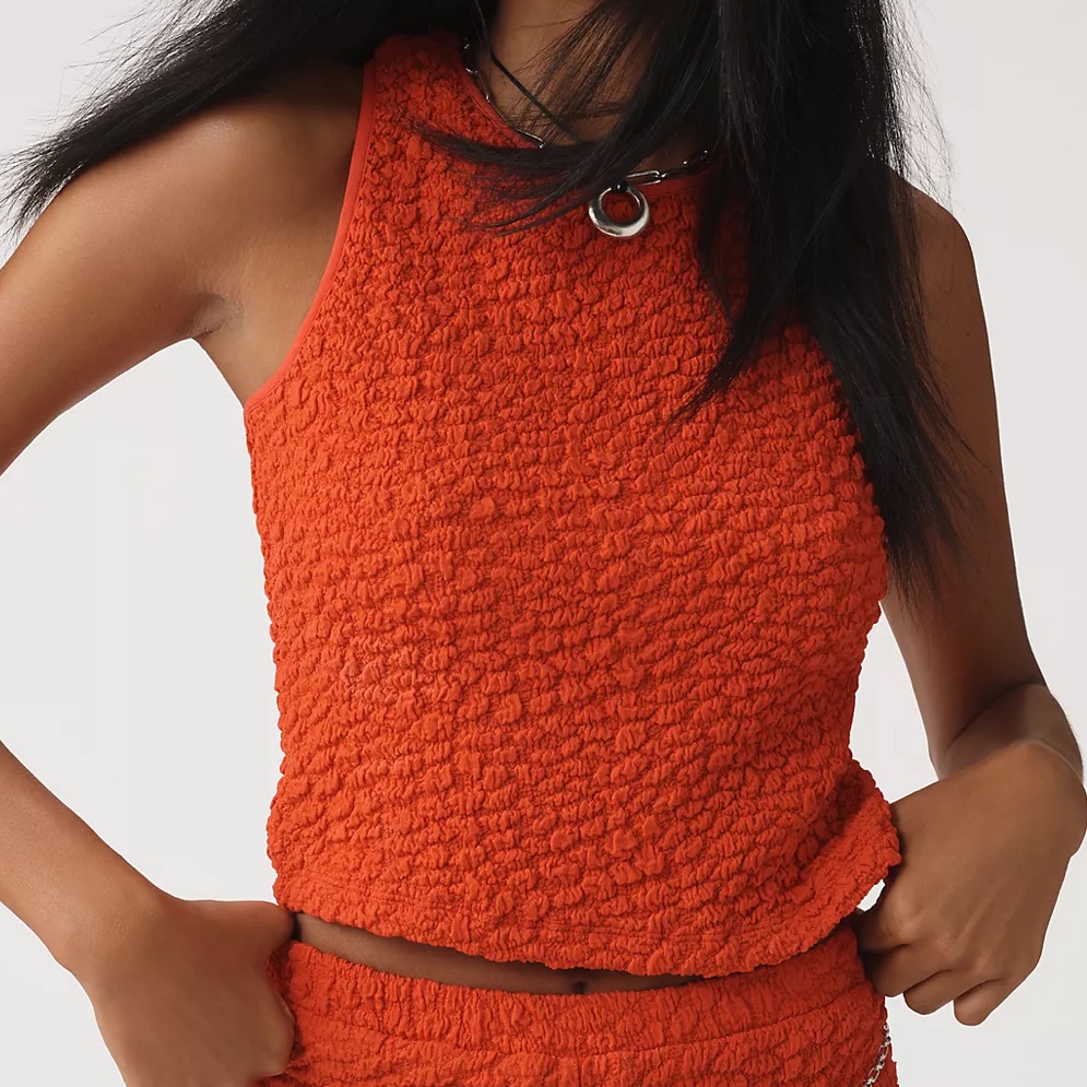 Anthropologie Textured Racerback Tank Top Size Xxs